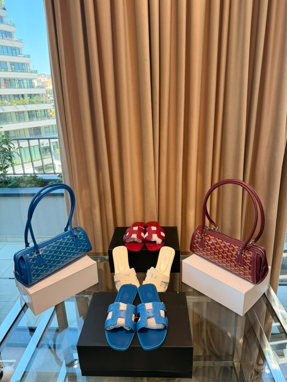 Goyard bag x Hermes shoes